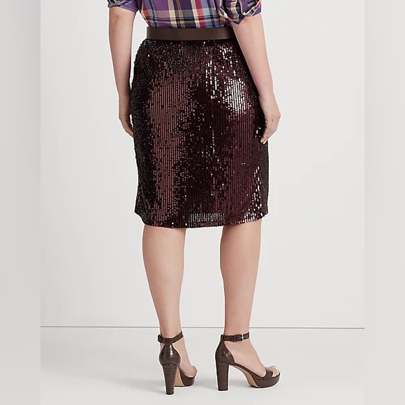 Lauren Woman Sequined Tulle Pencil Skirt - Picture 4 of 9